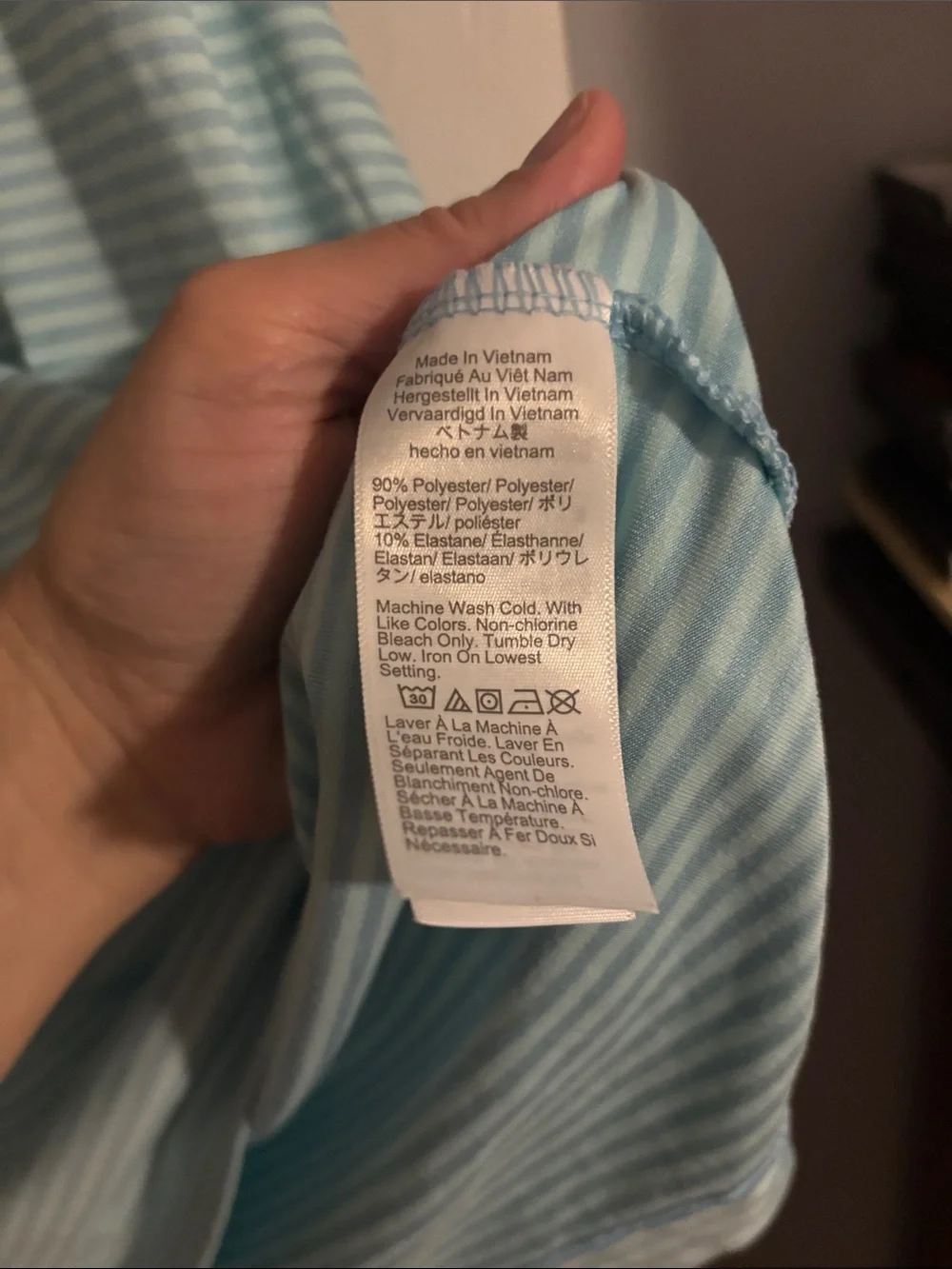 Light Blue Striped Men's Polo Shirt